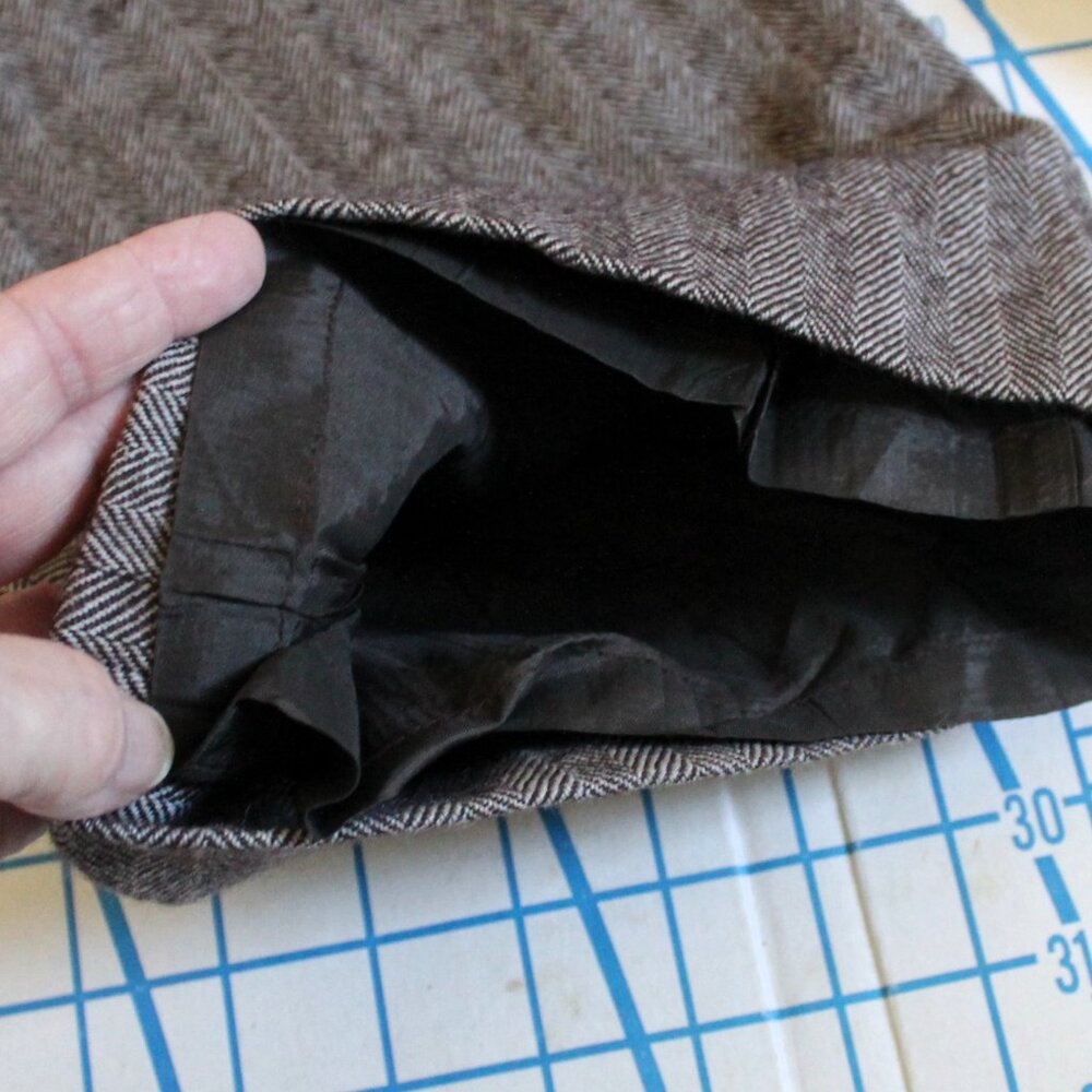 J. Crew Factory Favorite Fit Brown Wool Herringbone Lined Trousers Pants, Size 4 - Picture 9 of 10